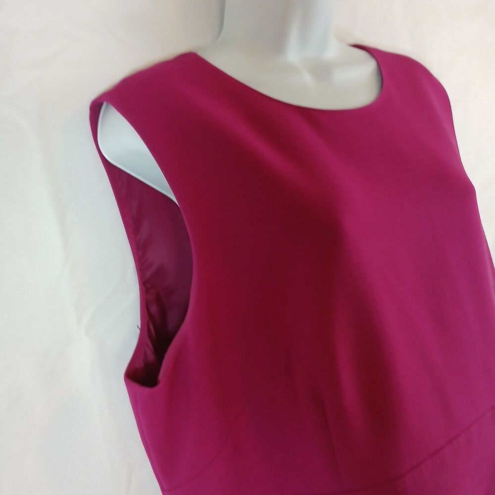 Talbots Fuchsia Sleeveless Midi Dress with Side Button Detail - Picture 2 of 10